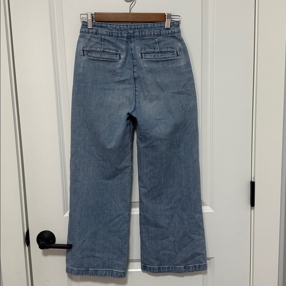 Point Sur J. Crew Women’s Wide Leg Crop Light Blue Denim Jeans size 25 - Picture 6 of 8
